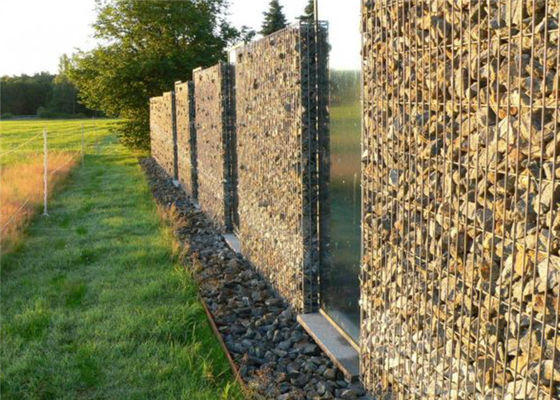 Bahçeler için Dekoratif Gabion Sepetleri, Yeşil Gabion Çitler Duvar Manzarası için